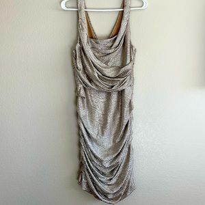 ✨ Express metallic ruched cocktail dress